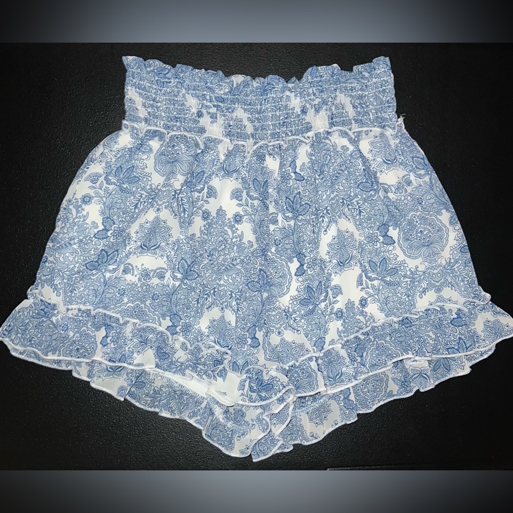 Altar'd State Blue and White High Waist Shorts